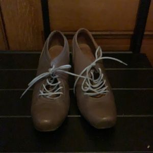 John Fluevog purple Barkerville with blue lace